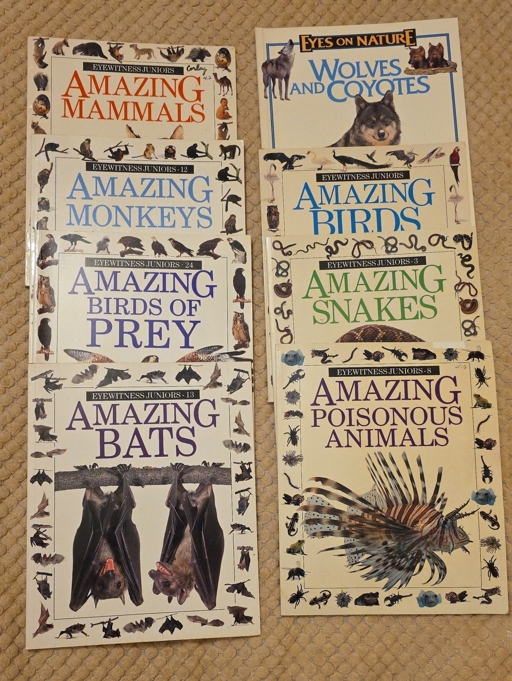 Lot Of 8 Paperback Books 7 Eyewitness Jr. Animal Books And 1 Eyes On Nature Book